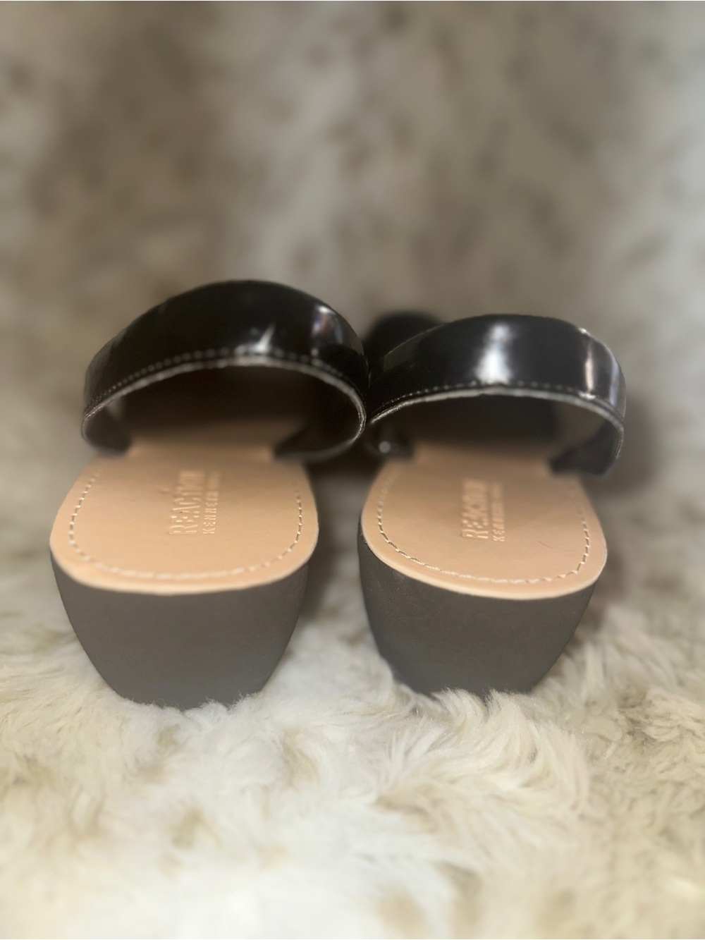 Kenneth Cole Reaction Fine Glass Black Open-Toe Slingback Sandals - Picture 5 of 8